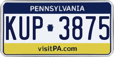 PA license plate KUP3875