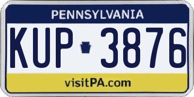 PA license plate KUP3876