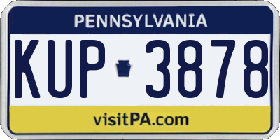 PA license plate KUP3878