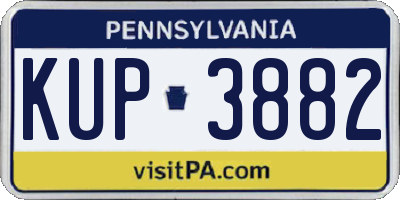 PA license plate KUP3882