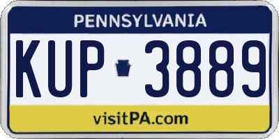 PA license plate KUP3889