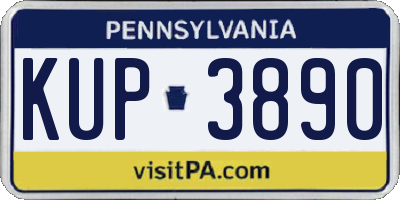 PA license plate KUP3890