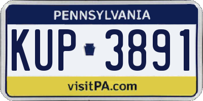 PA license plate KUP3891