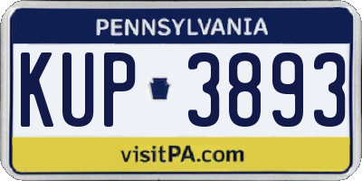 PA license plate KUP3893
