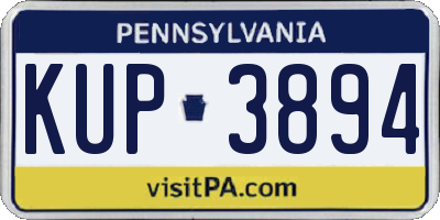 PA license plate KUP3894