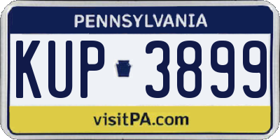 PA license plate KUP3899