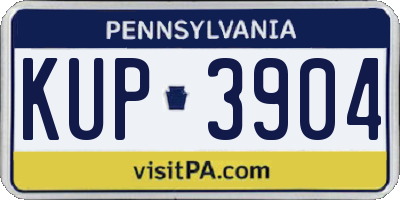 PA license plate KUP3904
