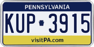PA license plate KUP3915