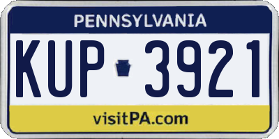 PA license plate KUP3921