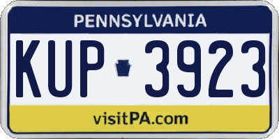PA license plate KUP3923