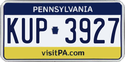 PA license plate KUP3927