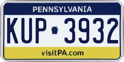 PA license plate KUP3932