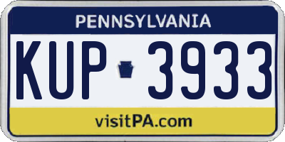 PA license plate KUP3933