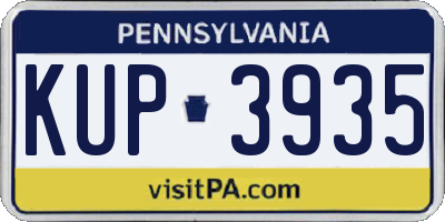 PA license plate KUP3935