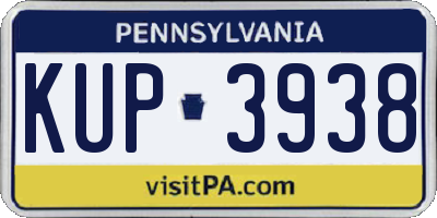 PA license plate KUP3938