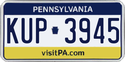 PA license plate KUP3945