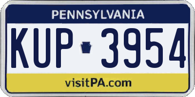 PA license plate KUP3954