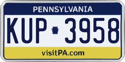 PA license plate KUP3958