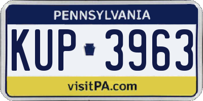 PA license plate KUP3963
