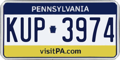 PA license plate KUP3974