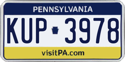 PA license plate KUP3978