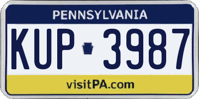 PA license plate KUP3987