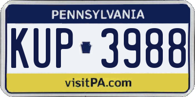 PA license plate KUP3988