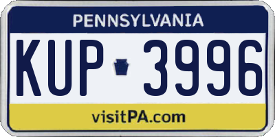 PA license plate KUP3996