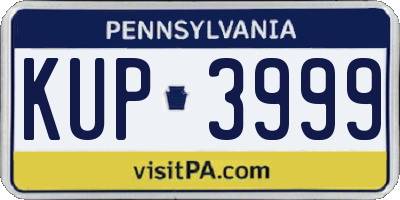 PA license plate KUP3999