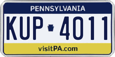 PA license plate KUP4011