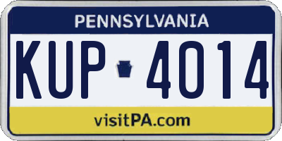PA license plate KUP4014