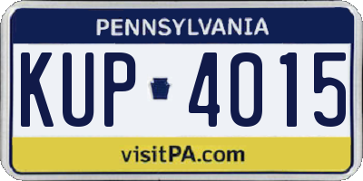 PA license plate KUP4015