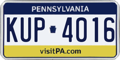 PA license plate KUP4016