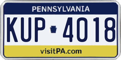 PA license plate KUP4018
