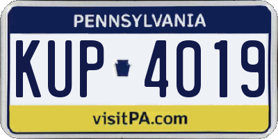 PA license plate KUP4019