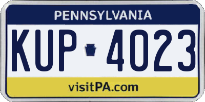 PA license plate KUP4023