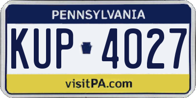 PA license plate KUP4027