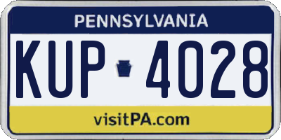 PA license plate KUP4028
