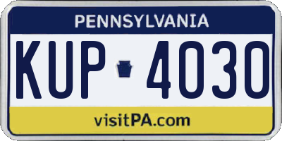 PA license plate KUP4030