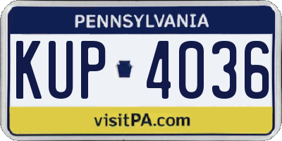 PA license plate KUP4036