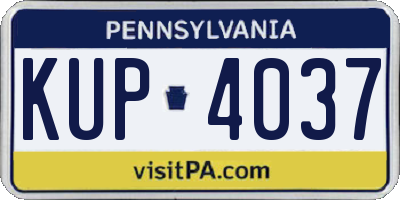 PA license plate KUP4037