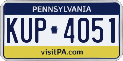 PA license plate KUP4051