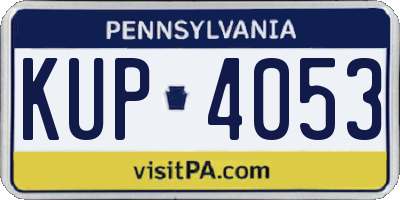 PA license plate KUP4053