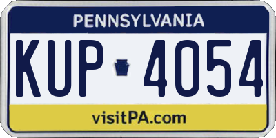 PA license plate KUP4054
