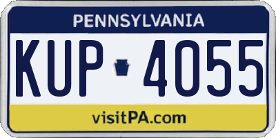 PA license plate KUP4055