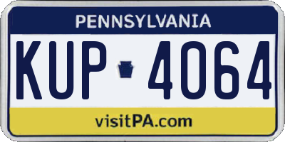 PA license plate KUP4064