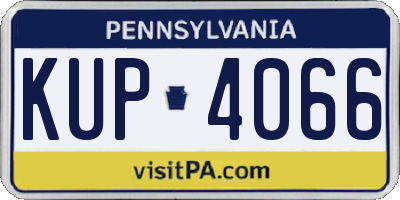 PA license plate KUP4066