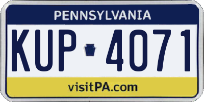 PA license plate KUP4071