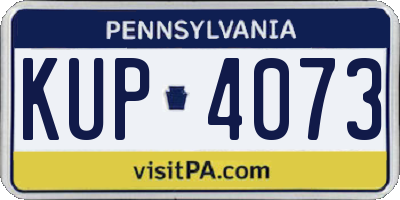 PA license plate KUP4073