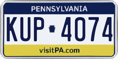 PA license plate KUP4074